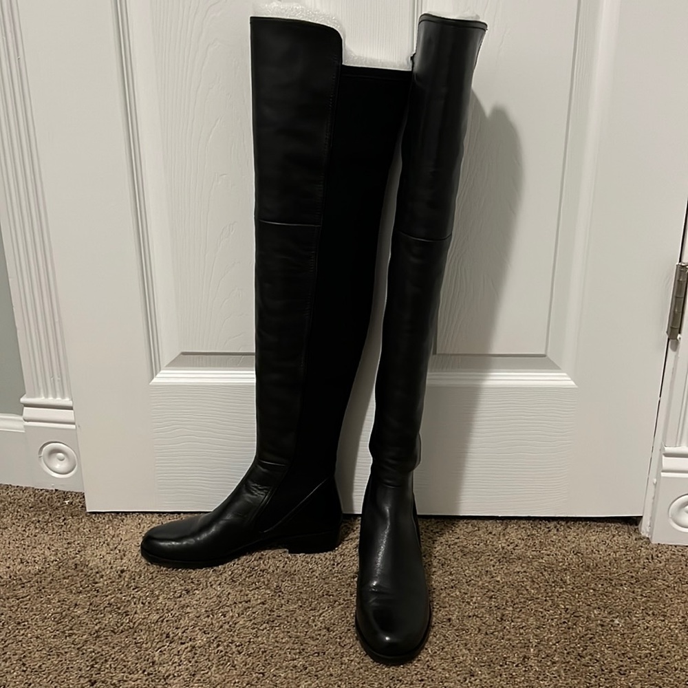 Black Stuart Weitzman 5050 Leather Over-the-Knee Boots